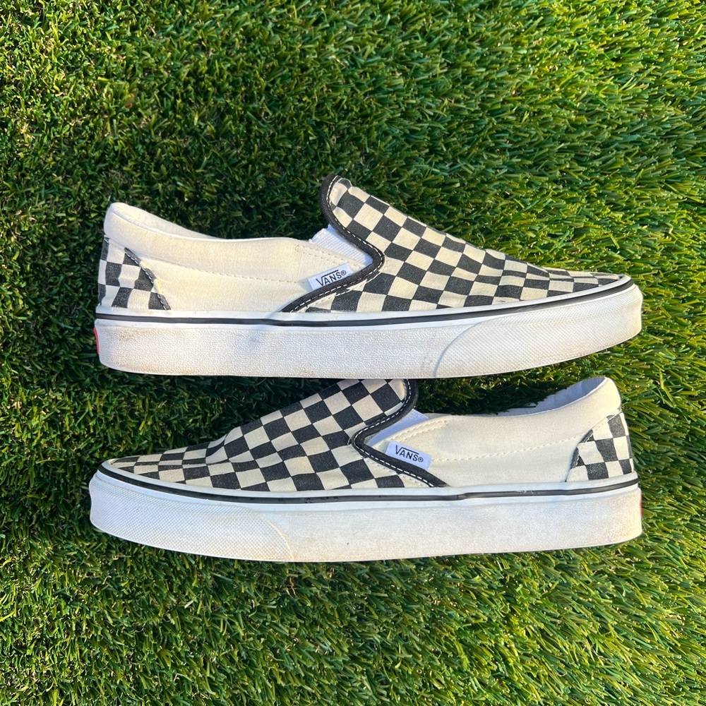 Vans Black and White Checkerboard Slip-Ons